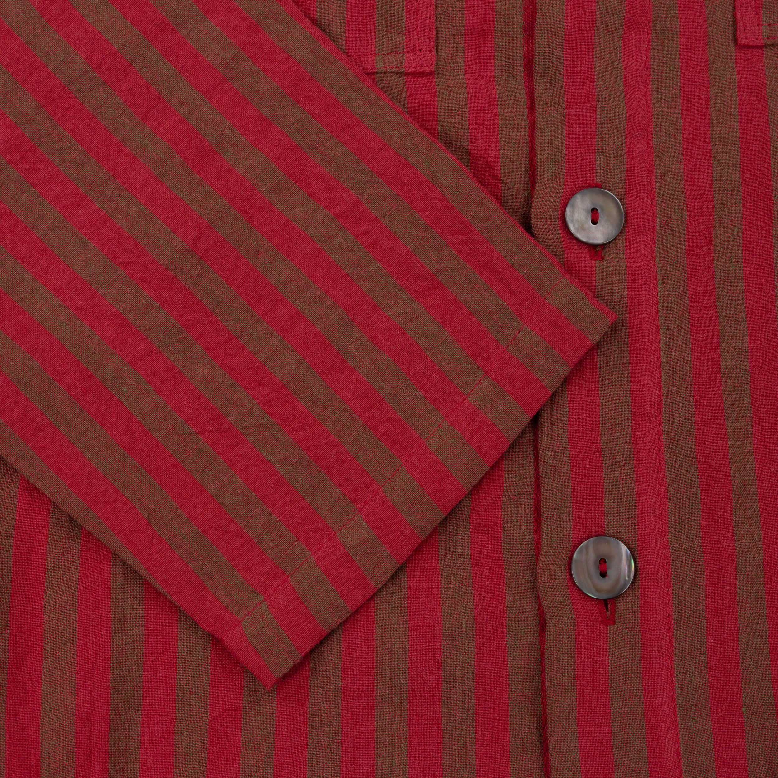 Cherry Striped Irish Linen Pyjamas - Image 3