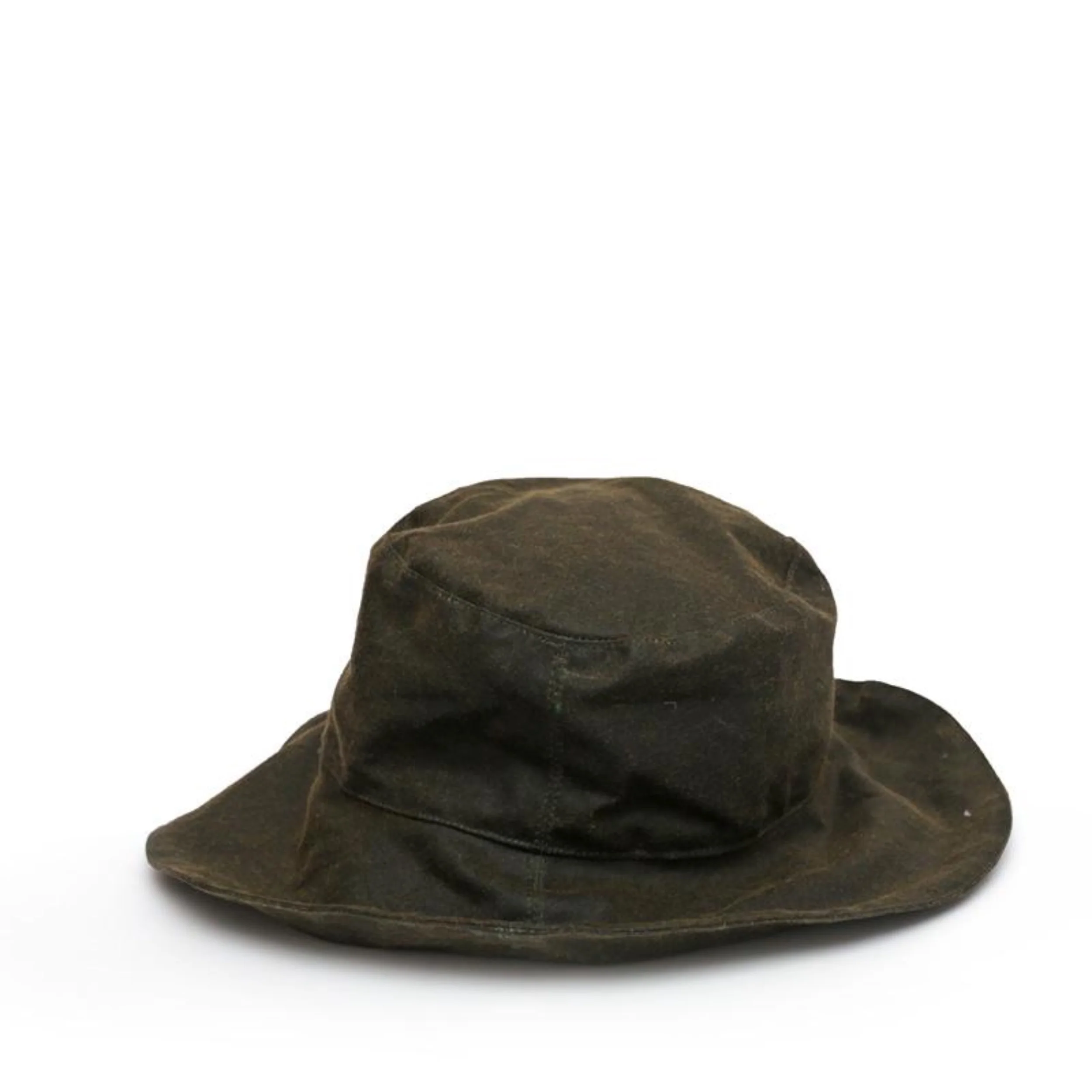 Waxed Cotton Rain Hat (Olive) - Image 5